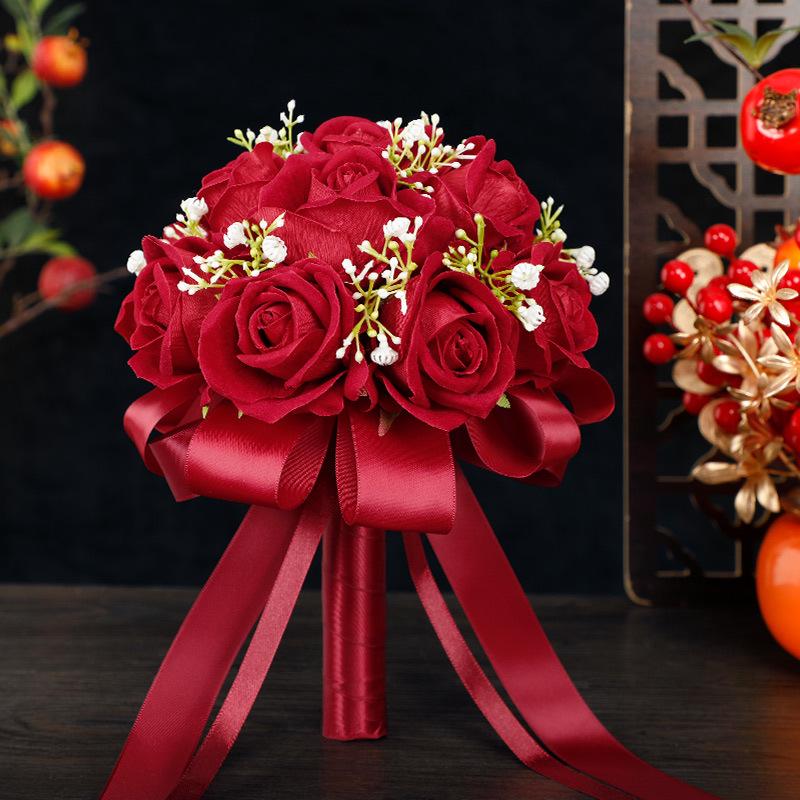Groom Lifting Bride Artificial Rose Bouquet - Chinese Style Wedding Props