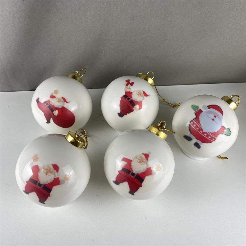Keramická vánoční koule Hladká Graffiti DIY Keramické koule Vánoční dekorace Malovací koule Dětské puzzle Kreslení