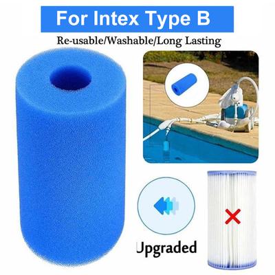 For Intex Type B Compatible Washable Sponge Filter Cartridge Reusable Replacement for Standard Paper Filter Cartridge Units