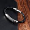 Luxury Vintage Handmade Leather Braid Men Bracelet Stainless Steel Buckle Business Men's Bangles For Friend Partner Lovers Gift