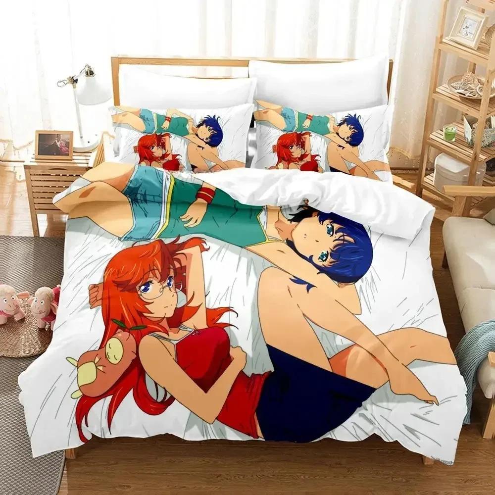 New Kawaii Waiting In The Summer Bedding Set Cartoon Anime Three-Piece Set Adult Kid Bedroom Duvet Cover Sets Twin Bedding Set