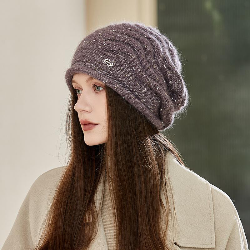 Dzianinowe wełniane czapki damskie na jesień i zimę, ciepłe berety, pogrubione, codzienne kapelusze