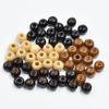 Perles en Bois d'Érable à Grand Trou 10MM Faites à la Main - Perles Baril aux Tons Bruns pour Bijoux DIY