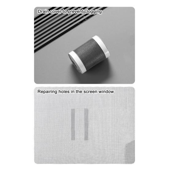 1 Roll Disposable Hair Drain Stickers Waterproof Fiberglass Floor Drain Sticker Mesh Filter Hair