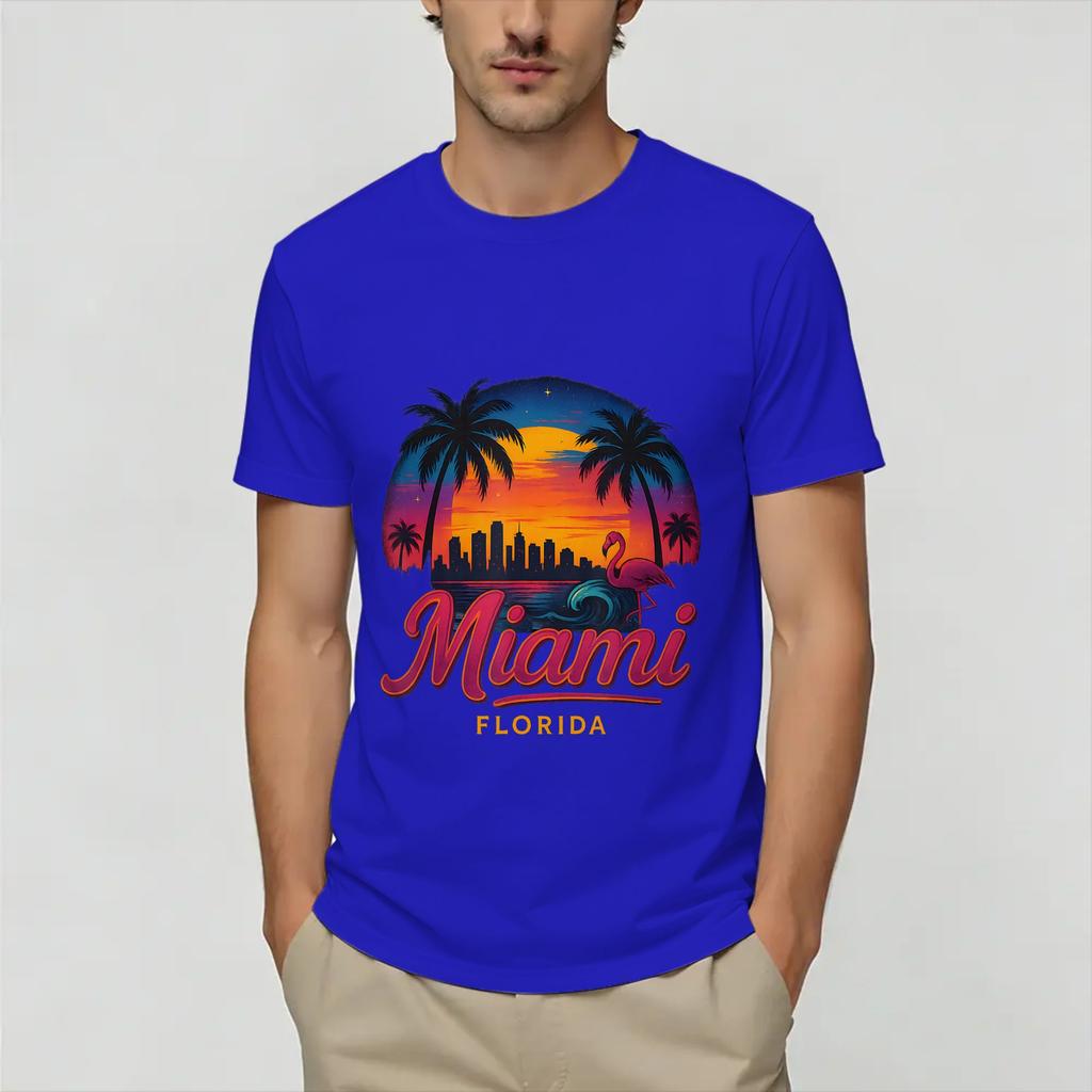 Vintage Miami Vices Unisex T-Shirt Coole T-Shirts Kurzarm Rundhals T-Shirts Reine Baumwolle Geschenkidee Kleidung
