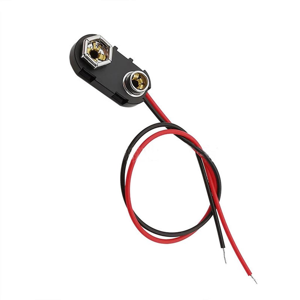 9V Battery Clip Connector with 15cm Line Battery Snap Connectors 10 Pcs 9 Volt Battery Connector for Connection Cable