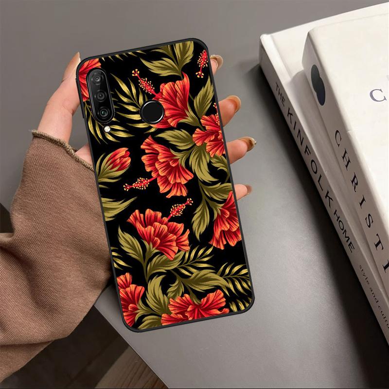 Hibiscus Flowers Floral Hybrid For Huawei P20 P40 Lite P60 P30 Pro Nova 5T 9 10 SE 12s 12i 11i Y90 Y70 Y60 Y61 Y91 Y72 Case
