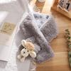Soft Fleece Knit Scarf Winter Warmth Unisex Cartoon Lamb Print Neck Wrap Stylish Lightweight
