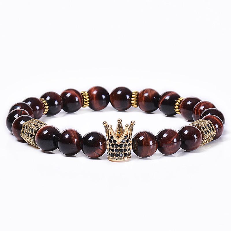 

JYL TS Bracelet Men s Double-Layer New Boosts Confidence & Vitality Crown-Elastic Rope Style темні пастель фіолетовий колір
