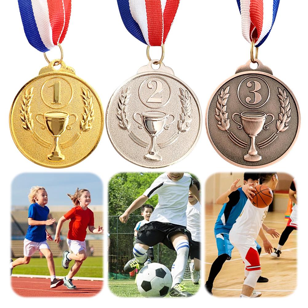 Gold Silver Bronze Prizes Award Round Winner Award Medals Trophy Children Sports Game Prize Awards Outdoor Games Souvenir Gifts