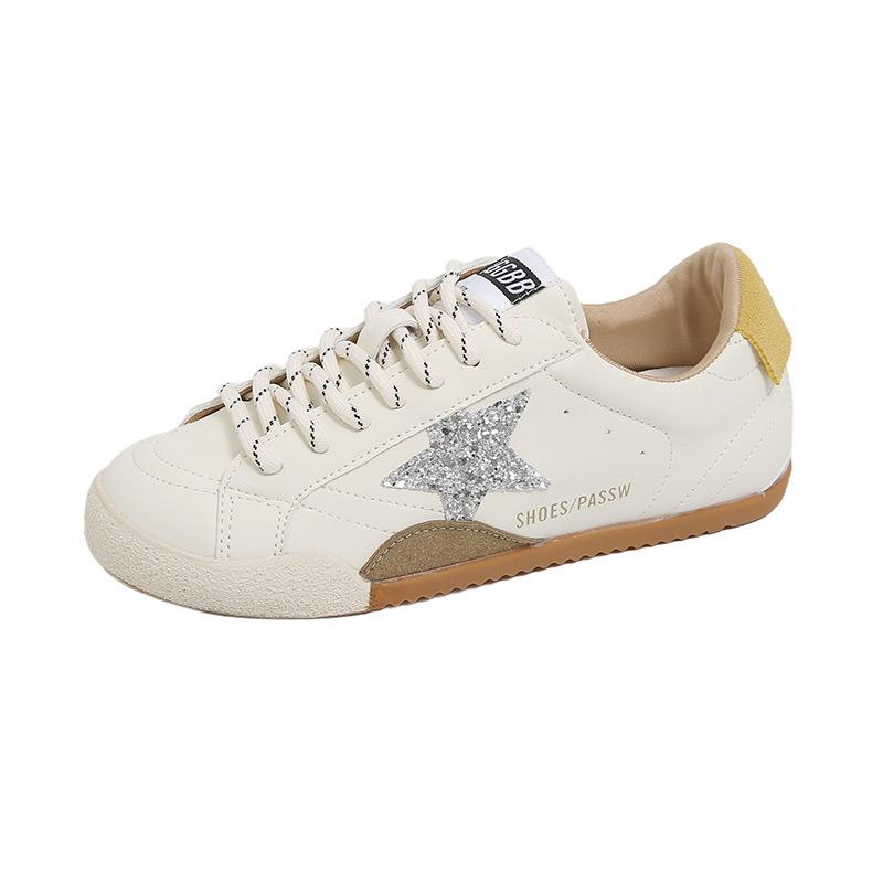 Popular versatile flat-soled casual shoes trendy and comfortable niche style old stars dirty shoes color matching lace-up board shoes women