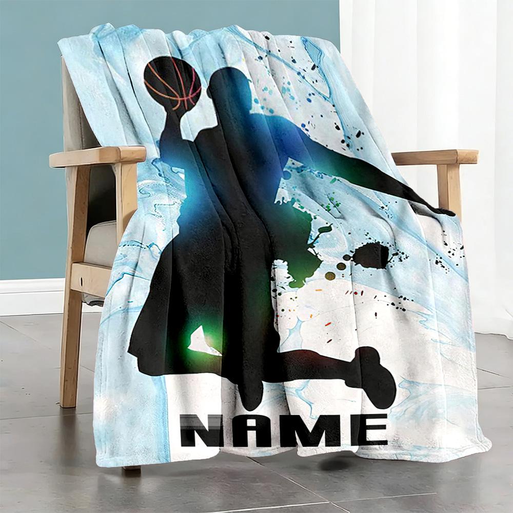 Basketball34 Customize Your Name Blanket Cozy Personalized Blanket Comfortable Throw For Chair Office Chair Nap Living Room Four Seasons Universal