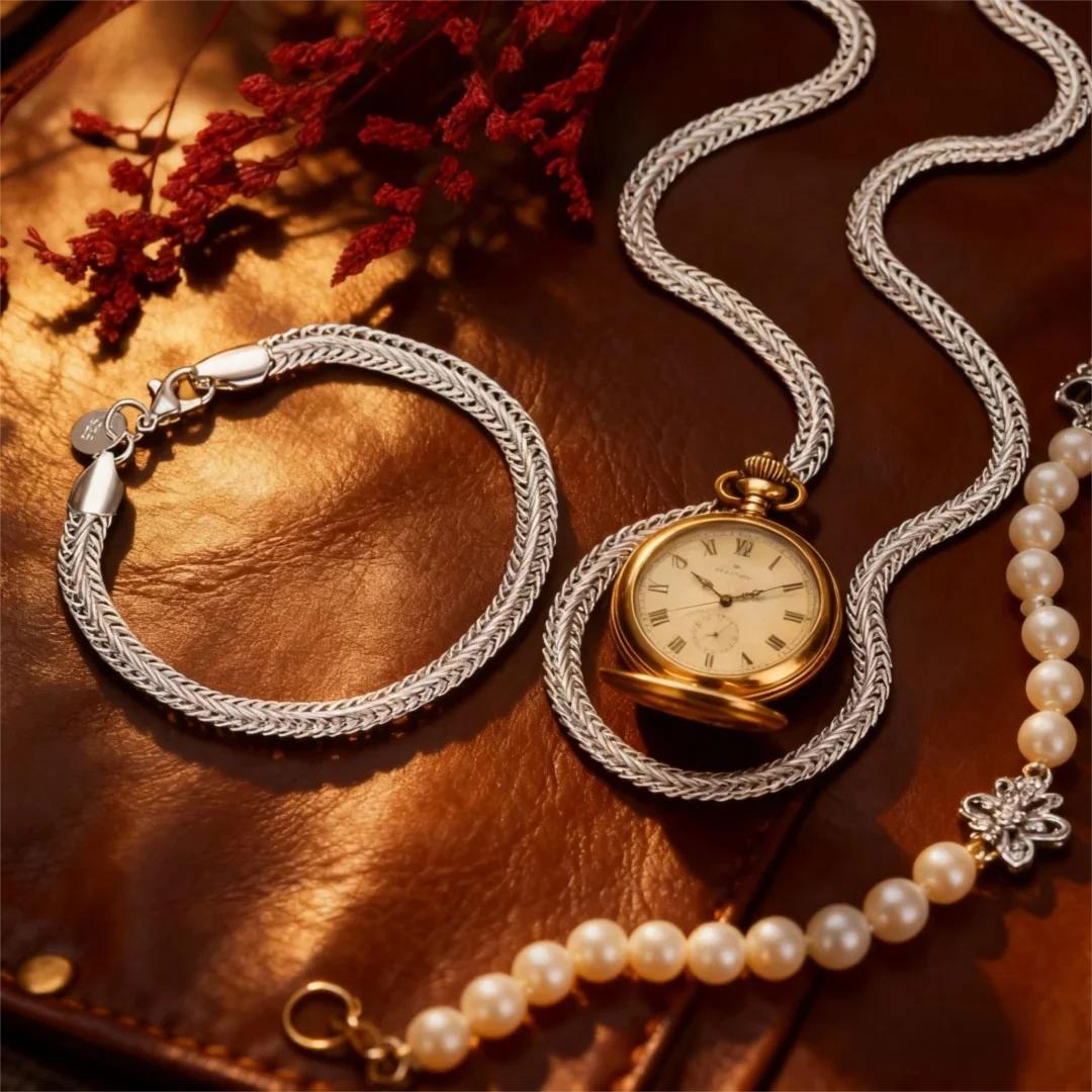 

New popular Copper charms 6MM geometry bracelets neckalces original jewelry set for women man wedding fashion gifts 50CM and 20CM