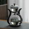 Set da tè in vetro Kung Fu Gocciolamento semiautomatico con infusore Set teiera in vetro Teiera con interruttore magnetico Set tazze da tè Regali di compleanno