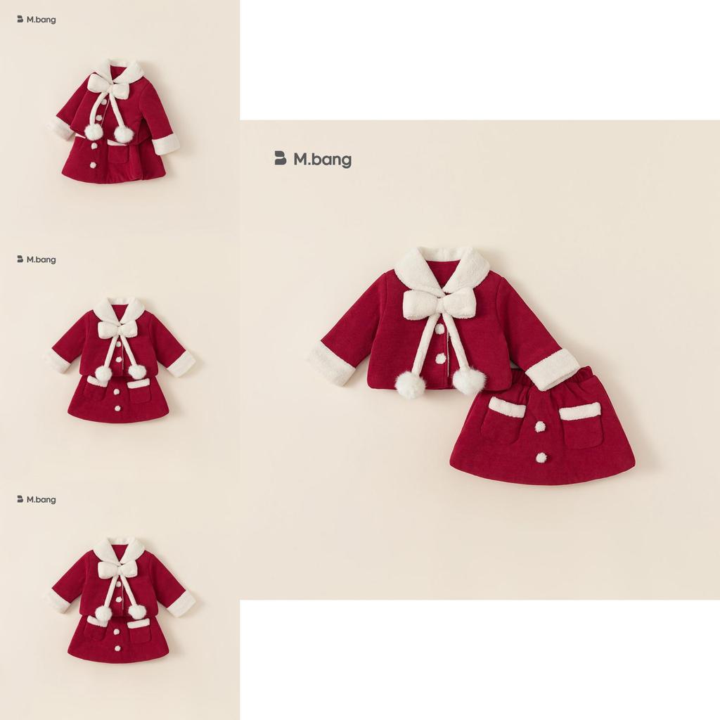 Cute Childrens Girl Dress Suit With Insulated Polyester Material And Button Closure For Winter Wear