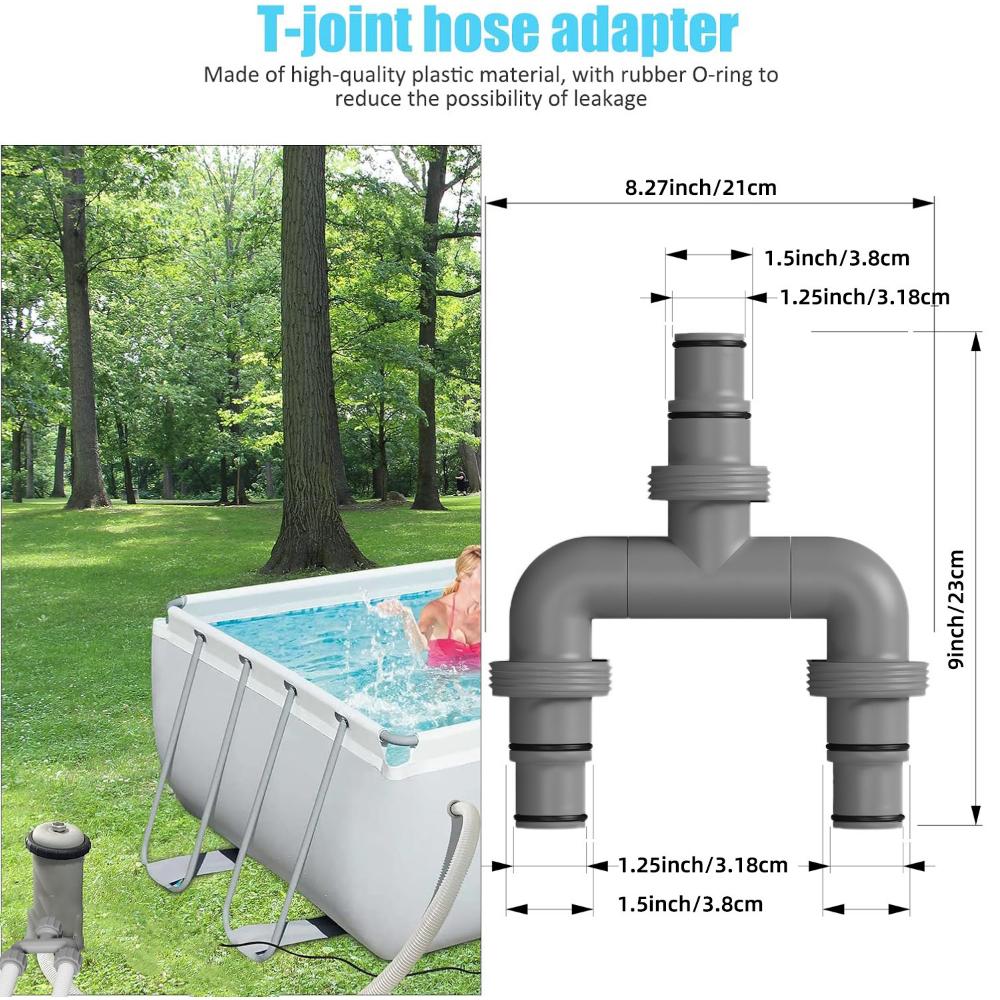 Replaceable Swimming Pools Hose Connector Coupling Interconnecting Coupler with Rubber O-Ring T-Joint Pipe Filter Pump Adapter
