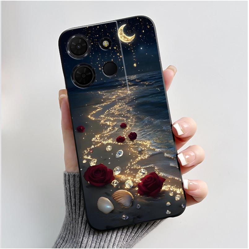 For TCL 503 K33 T513Z K32 T513W Case Luxury Cute Love Rabbit Funny Black Matte Soft Silicone Back Cover Shockproof Phone Case