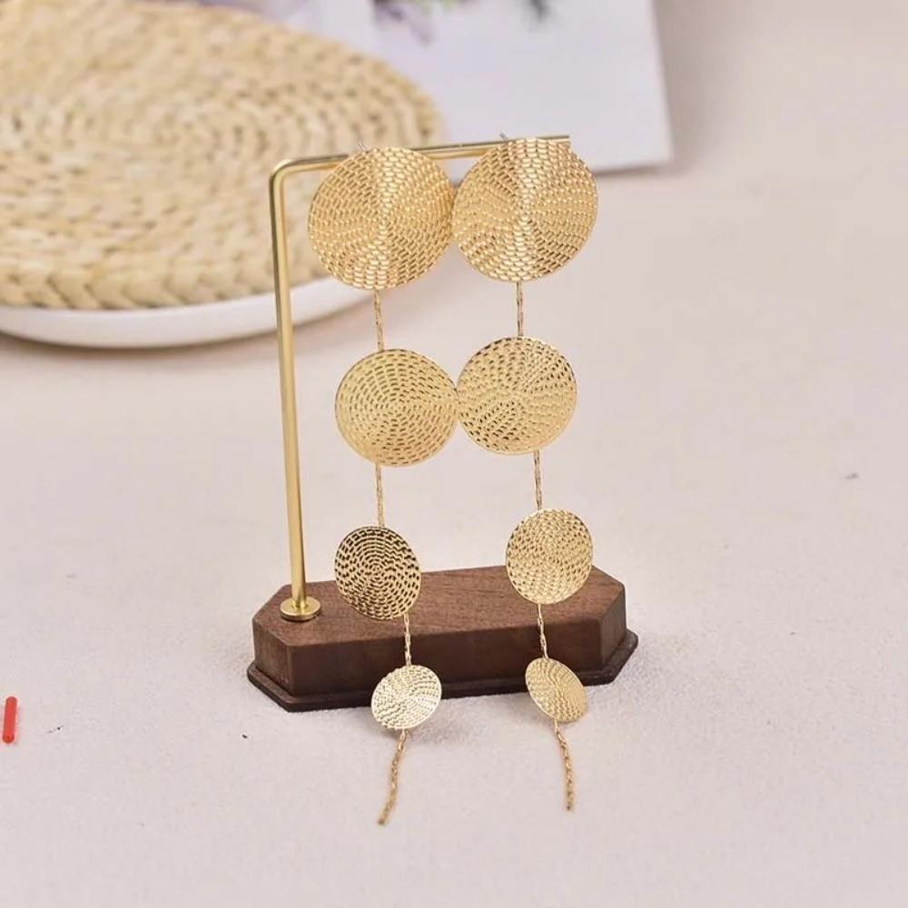 Exaggerated Circular Earrings Round Ear Pendant Vintage Drop Earrings Jewelry Gifts