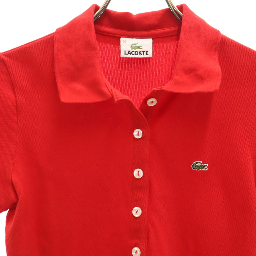 LACOSTE Short sleeve Polo shirt 36 Red Women Used