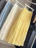 Elegant Korean Style A-line Mesh Spliced Skirt: Spring & Autumn Women's Slimming Wide Hem Design