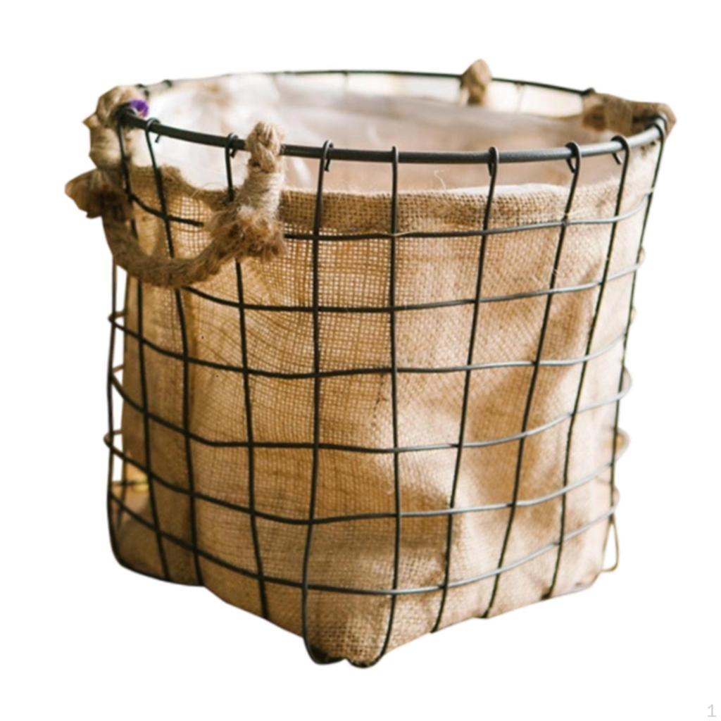 Crafted Iron Basket for Plant Arrangement In Living Room or Balcony