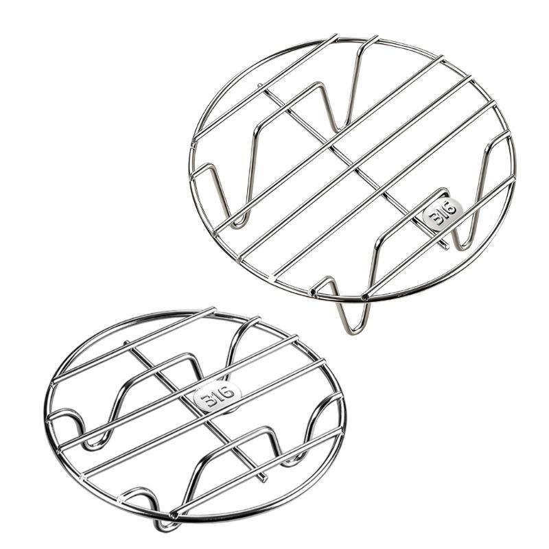 Cookware Steam Rack Insert, Round Metal Tray with Support Feet for Warming Plates, Heating Bowls, and Kitchen Cooking