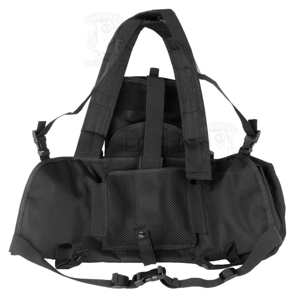 SHENKEL Lightweight 2-Way Modular Vest Chest Rig with 4 Pouches, var.4, Black (vest-004bk)