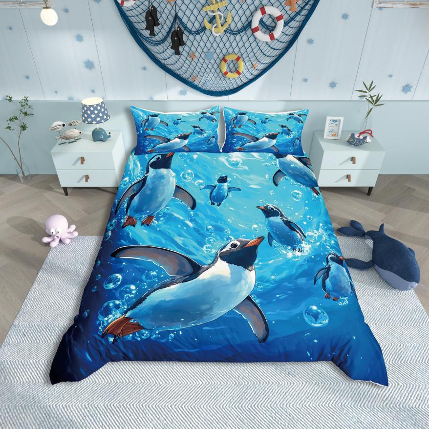 

Comforter Homewish Ocean Penguin Sea Animal For Teens Bedding Setmarine Wildlife Decor Comforter (quilt)-EU Single(135*200cm)3pcs
