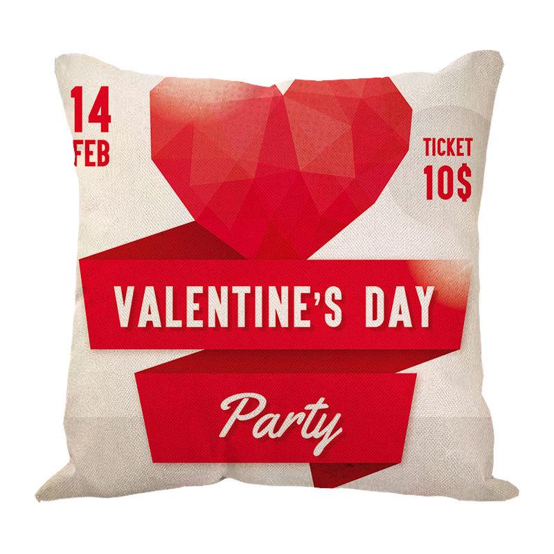 New Valentine's Day Love Letter Pattern Pillow Cover Sofa Pillow Cover