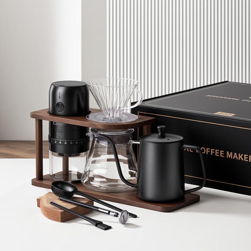 CLITON Electric Coffee Grinder & Pour-Over Set