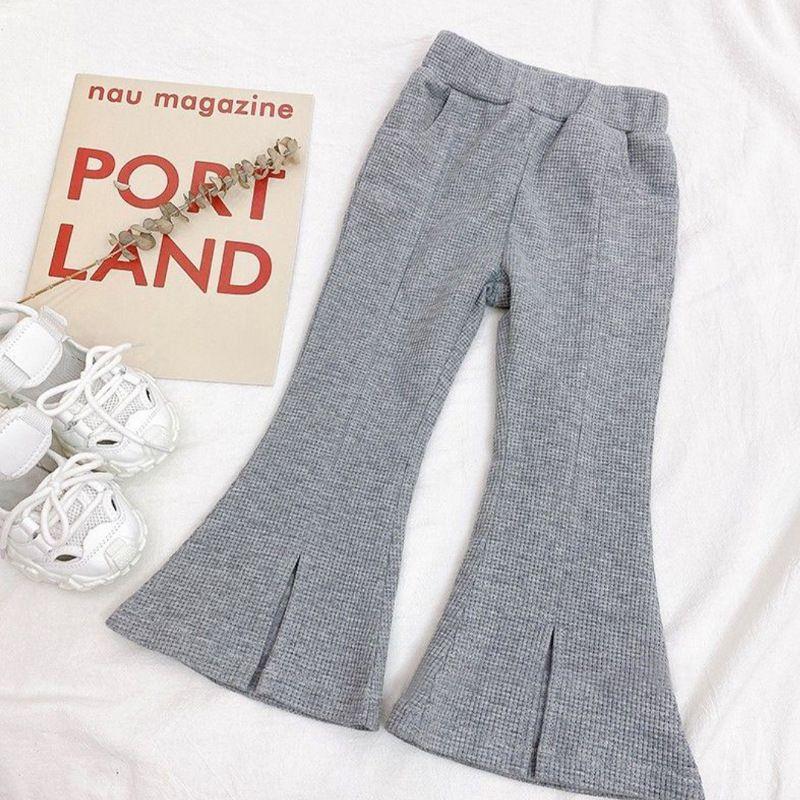 

Комплект-тройка для девочки онлайн в стиле Red Ocean, корейский стиль, брюки-клеш Grey Flared Pants 80cm