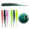 Scented Soft Baits 50Pcs Bionic Worm Bait, 40MM/0.37g 50MM/0.45g Artificial Lure with Needle Fishing Kit Tail, Swim for Freshwater Saltwater