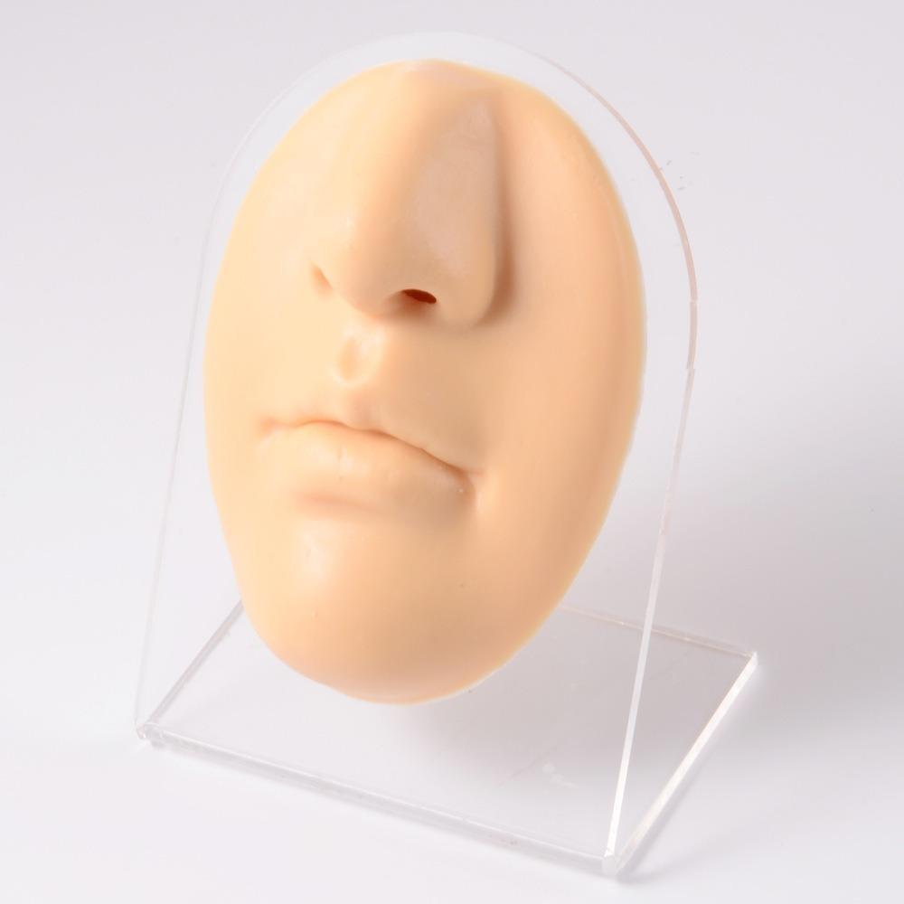 Soft Silicone Nose Model Lightweight Lip Stud Display Stand Human Face Model Rack Crafts DIY