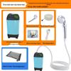 Electric Camping Shower Set with Rechargeable Pump and Water Bag.