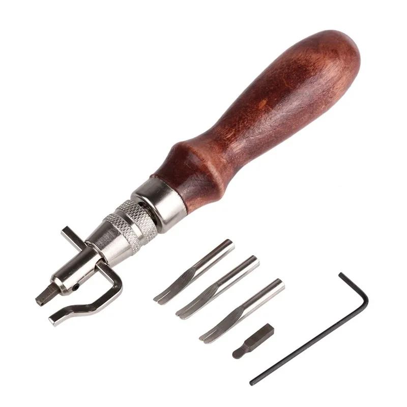 

7 In 1 Set Multifunctional Handmade Adjustable Leather Groover Stitching and Groover Edger Tool