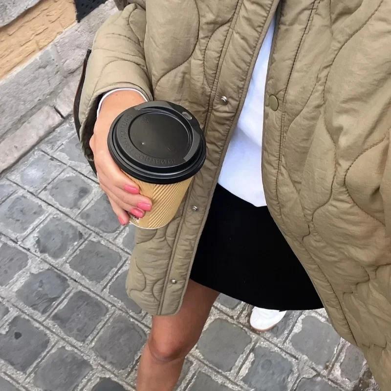 Quilted Jacket Women Parkas Long Sleeve Padded Coat Woman Warm Winter Woman Coats Casual Demi-season Jacket for Women