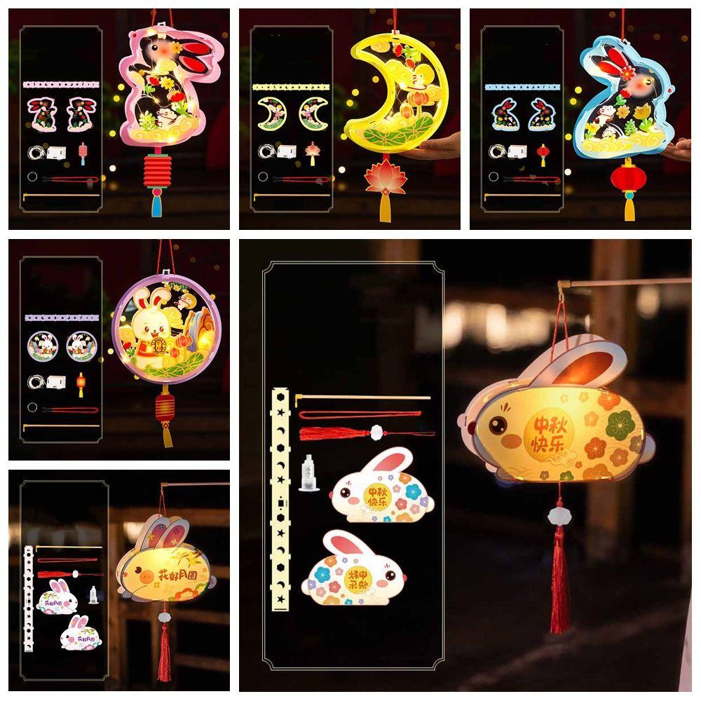 3D Middle Autumn Festival Lantern Rabbit Ancient Style Handheld Lantern  Children