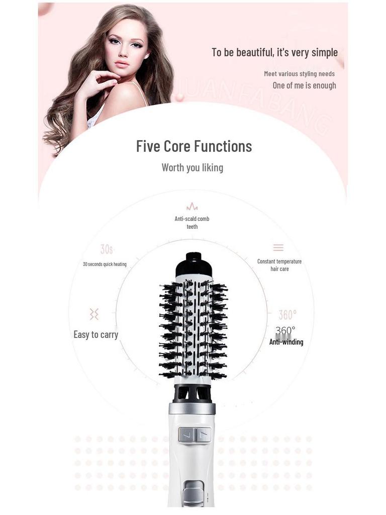 Cepillo Eléctrico Rizador Automático de Alta Potencia: Ajustes de Frío y Calor para Uso Doméstico