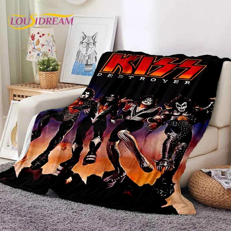 Kiss Rock Heavy Metal Band Gene Paul Soft Flannel Blanket for Bed Bedroom Sofa Picnic,Throw Blanket for Outdoor Leisure Nap Gift