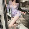 Holiday Scheming Perspective Seduction Butterfly Print Nightgown Flirting Breast Free Sex Underwear Suit Women