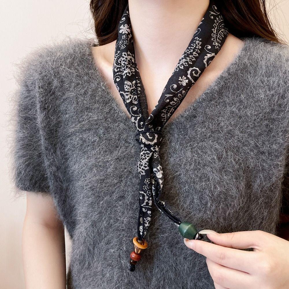 Silk Material Silk Scarf Necklace High-End Quality Neck-Wrapping Scarf  Overcoat Jewelry