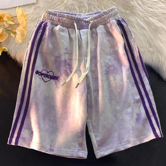 

Шорты для пар Шорты унисекс Шнурок с эластичной резинкой на талии Широкие штанины Свободные карманы градиентного цвета Мягкие дышащие спортивные шорты длиной до колена