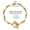 Trendy Cuban Link Chain Fine Bracelet Stainless Steel 14K Gold Plated Women's Jewelry Party