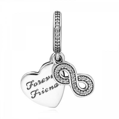 PAndora 791948cz Forever Friends Herzanhänger und Dangle Silberanhänger