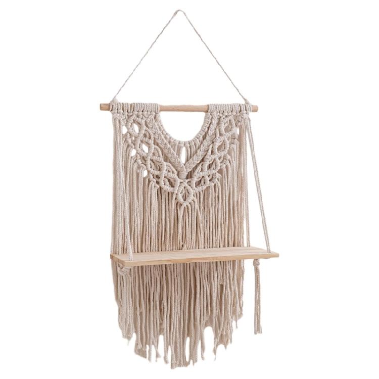 Handwoven Shelf Vintage Wall Organizer Bohemian Floating Shelf Home Decorations