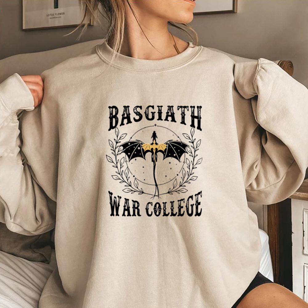Sweat-shirt unisexe Quatrième aile Basgiath War College Rétro Dragon Rebecca Yoros Sweat à capuche Violet Sorrengail Le sweat-shirt Empyrean Crewneck