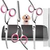 Curved Stainless Steel Pet Grooming Scissors Set - 6-inch Dog Hair Trimming Tool