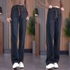 Women's Retro Cement Gray High-Waisted Wide-Leg Jeans - Petite Size, Spring/Autumn 2026 Collection