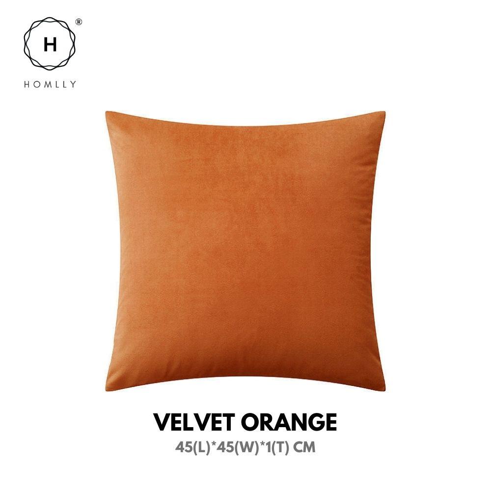 

Homlly Houndstooth Bold Line Decorative Pillow Cushion Covers (X2 PCS) Velvet Orange X2
