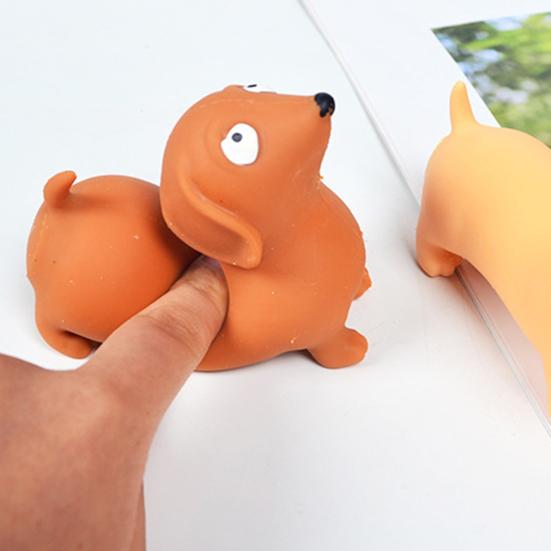 Mini Dachshund Squeeze Toy Stress Relief Simulated Dog Fidget Sensory Toy Soft Stretchy Animal Shape Home Office Desk Toy